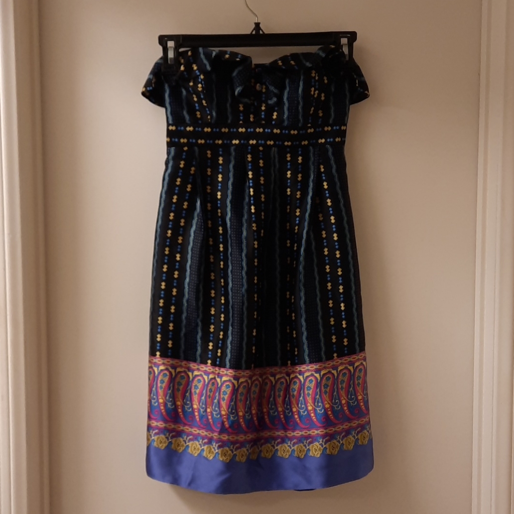 Nwt, Betsey Johnson Vintage Strapless Silk Dress